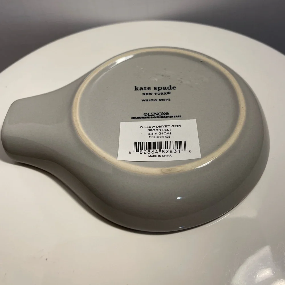 Kate Spade New York Willow Drive Grey Kitchen Spoon Rest - NWT ***